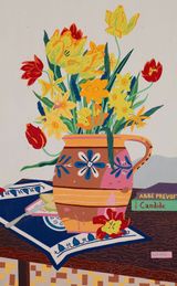 The Flowers of the Twelve Months  March Tulip and Daffodil by Michal Korman contemporary artwork painting