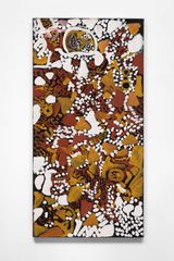 Pupuni Jilamara by Leon Russell Black contemporary artwork painting