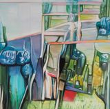 A Bunch of Different Types of Scissors on a Table by Alexander Reben contemporary artwork painting works on paper