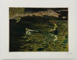 Swimmer by Billy Childish contemporary artwork print works on paper