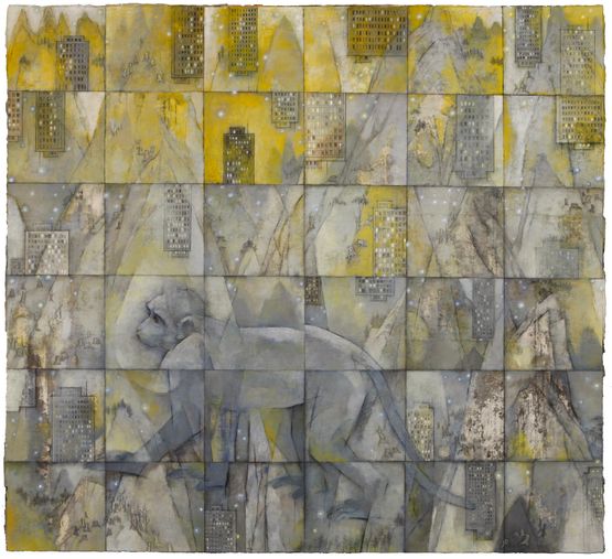 Walking Monkey  by Zhang Hongtu contemporary artwork Painting