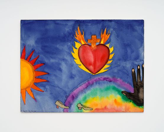 Black Hand with Flaming Heart by Betye Saar contemporary artwork Works on Paper