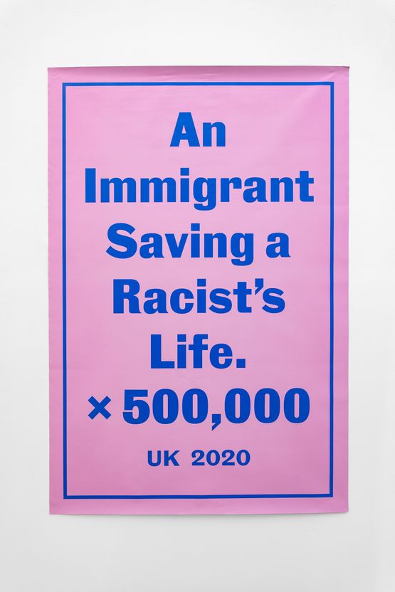 An Immigrant Saving a Racists Life x 500000 by Jeremy Deller contemporary artwork Works on Paper