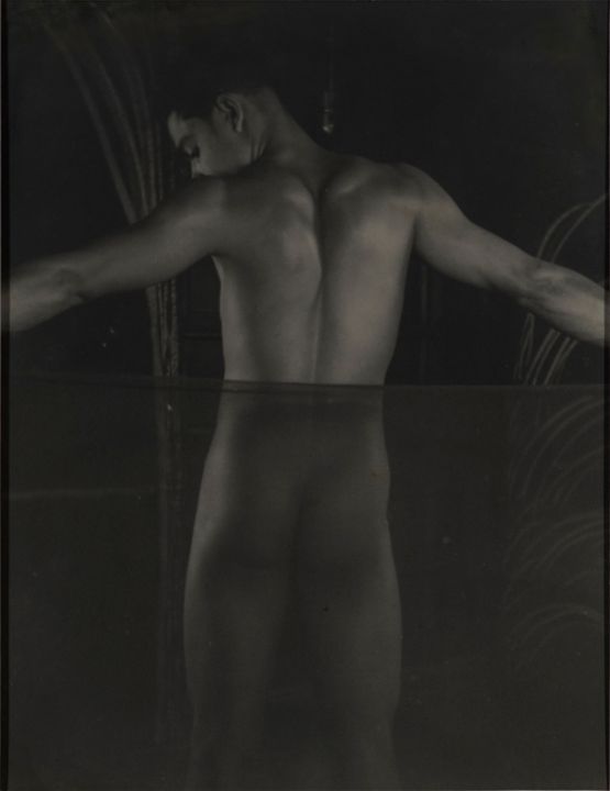 Male nude with black vetti by Lionel Wendt contemporary artwork Photography