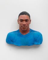 Boy with Blue Shirt by Rigoberto Torres contemporary artwork painting works on paper