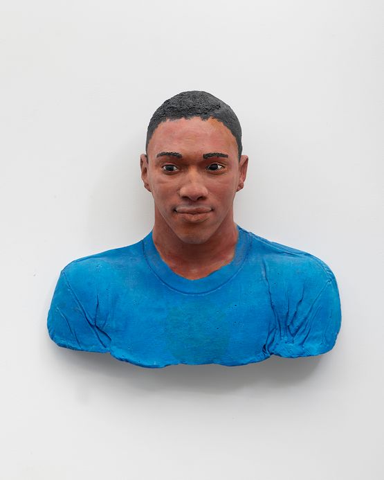 Boy with Blue Shirt by Rigoberto Torres contemporary artwork Painting