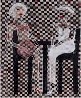 Gossip network by Azade Koker contemporary artwork mixed media painting