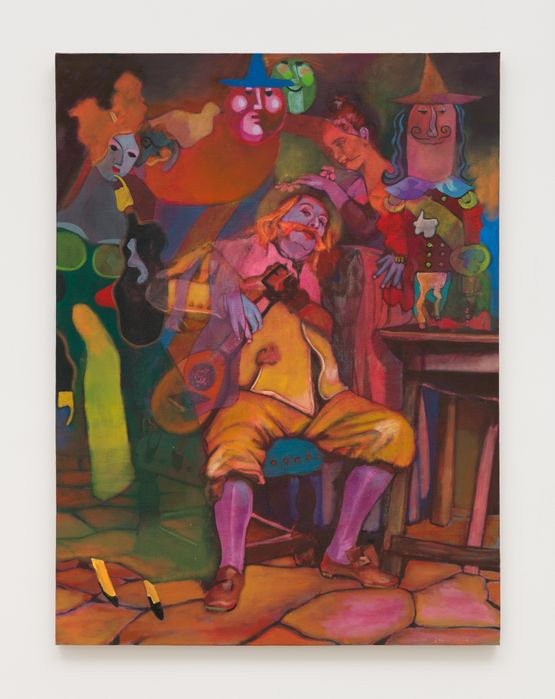Red Mustache by Joshua Petker contemporary artwork Painting