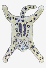 Nepalese rug Guardian snow leopard by Aya Takano contemporary artwork sculpture