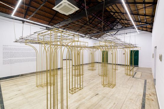 The cage broke and I found the horizon by Rathin Barman contemporary artwork Sculpture