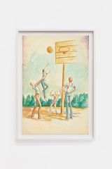 Study for The Assist by Ernie Barnes contemporary artwork painting works on paper