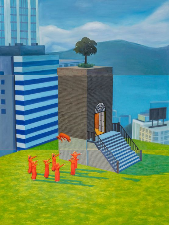 Home Sweet Home Gathering at Immortal Ruin 1 by Mak2 contemporary artwork Painting