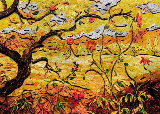 Surfaces Apple Tree with Red Fruit after Paul Ranson by Vik Muniz contemporary artwork Print
