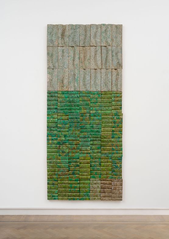 Tightrope We Are All Green Swollen Waves by Elias Sime contemporary artwork Sculpture