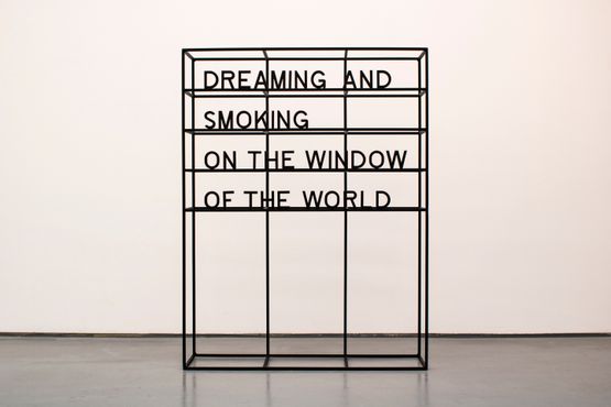 DREAMING AND SMOKING ON THE WINDOW OF THE WORLD by Joel Andrianomearisoa contemporary artwork Works on Paper