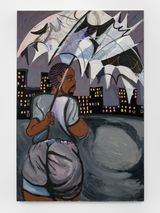 Umbrella Captured in Stormy Wind by Jonathan Lyndon Chase contemporary artwork drawing painting