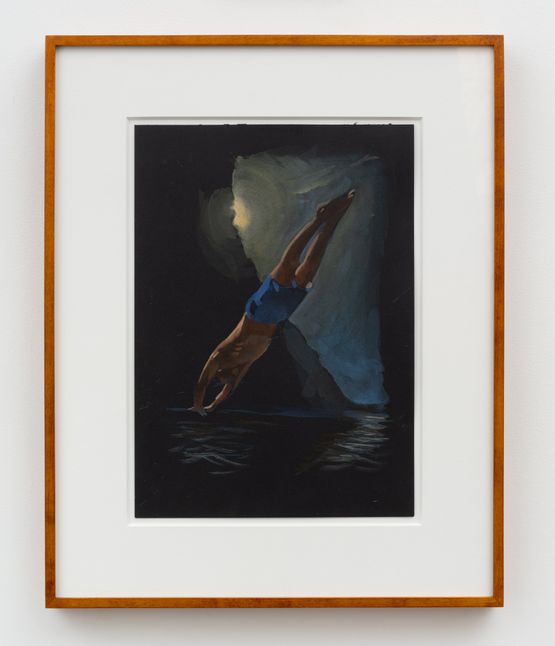 Study for The Diver A Body Shaped Sliver by Caleb Hahne Quintana contemporary artwork Painting