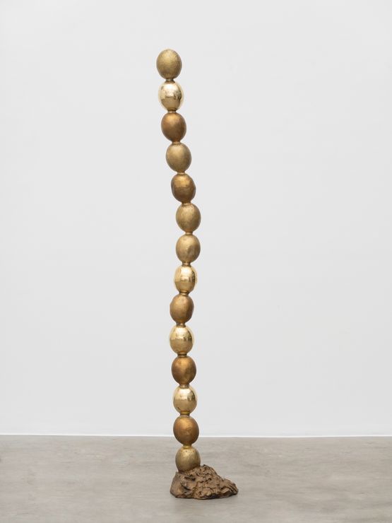 Torre de Ovos com Vento  Tower of Eggs with Wind by Erika Verzutti contemporary artwork Sculpture