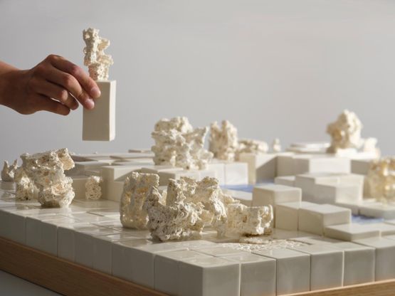 My home becomes a universe landscape 1 by Julie  Jesse contemporary artwork Sculpture