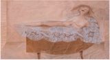 Woman taking a bath by Azade Koker contemporary artwork mixed media painting