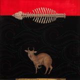 Deer in the Headlights AnimalHuman Spine by Anila Quayyum Agha contemporary artwork drawing mixed media works on paper