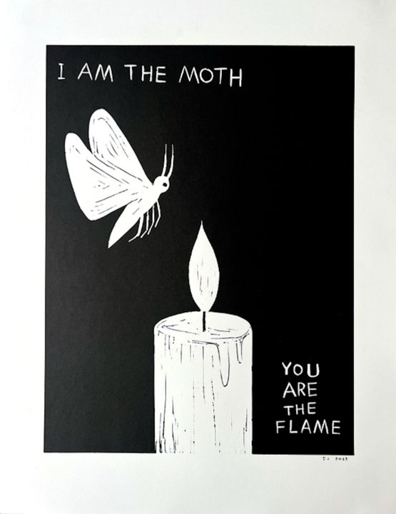 I am the Moth You are the Flame by David Shrigley contemporary artwork Print