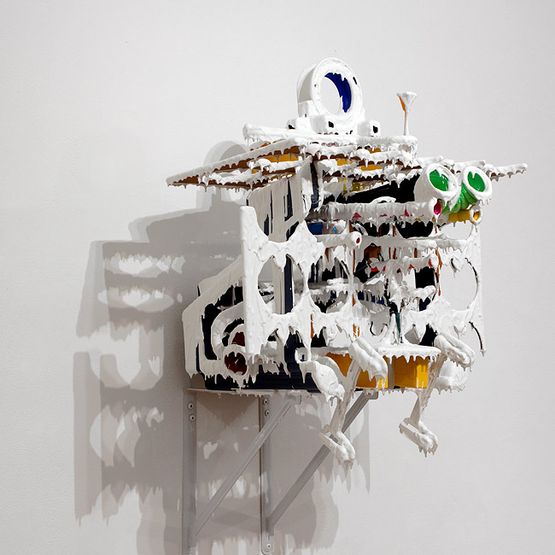 White Discharge Built-up Objects 17 detail by Teppei Kaneuji contemporary artwork Sculpture