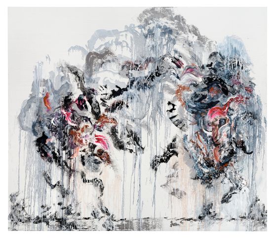 Wall of water XXIX lovers by Maggi Hambling contemporary artwork Painting