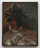 Still Life with Potted Plant by Hughie Lee-Smith contemporary artwork painting