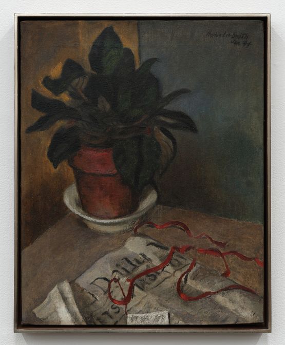 Still Life with Potted Plant by Hughie Lee-Smith contemporary artwork Painting