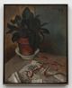 Still Life with Potted Plant by Hughie Lee-Smith contemporary artwork Painting