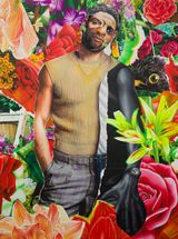 Faces of Many Hands of Giannis by Larry Amponsah contemporary artwork drawing mixed media painting