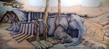Looking at shooting an elephant after Orwell by Prabhakar Pachpute contemporary artwork Painting