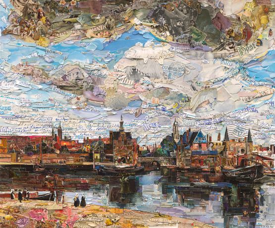 Postcards from Nowhere View of Delft by Vik Muniz contemporary artwork Painting