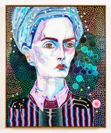 a pattern of houses by Del Kathryn Barton contemporary artwork painting
