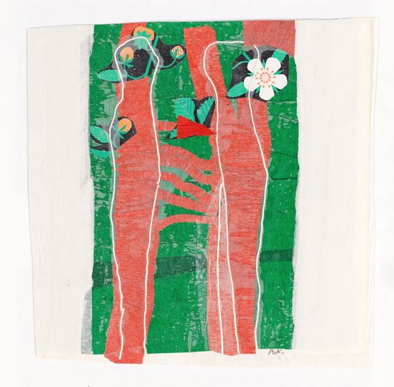 Baume in Umarmung Trees Embracing Sarlan agaclar by Azade Koker contemporary artwork Works on Paper