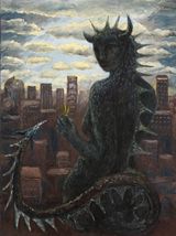 A Devil Considering a Dying Culture by Alexis Hunter contemporary artwork painting