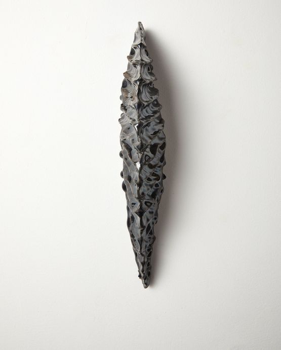 Glossy Black Spine by Eve Biddle contemporary artwork Sculpture