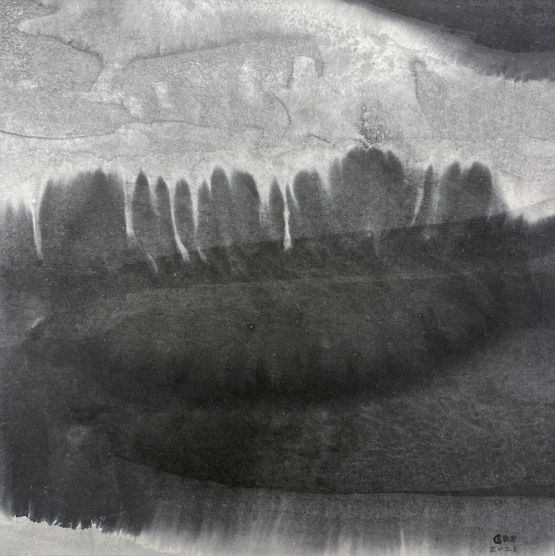 Night View  Une Vue de la Nuit by Gao Xingjian contemporary artwork Painting