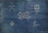 BLUE PRINT - Qaudri - Trap by Aaron Bezzina contemporary artwork print