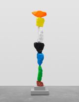 violet green blue black white yellow orange mountain by Ugo Rondinone contemporary artwork sculpture