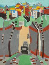 Budapest a street by Francoise Gilot contemporary artwork painting