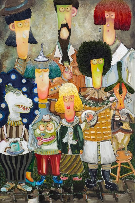 People waiting by Lee Jaehyun contemporary artwork Painting