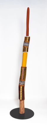 Tutini Pukumani Pole by Pedro Wonaeamirri contemporary artwork painting