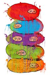 In One by Eko Nugroho contemporary artwork painting textile