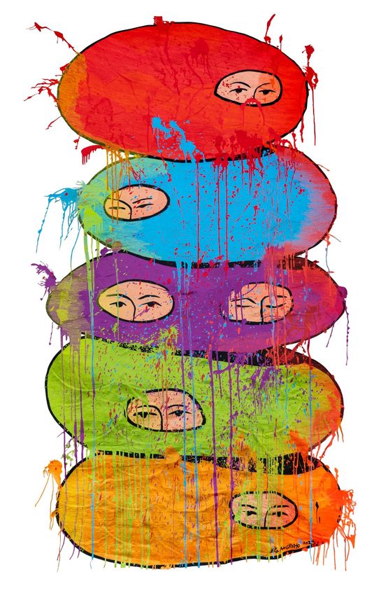 In One by Eko Nugroho contemporary artwork Painting