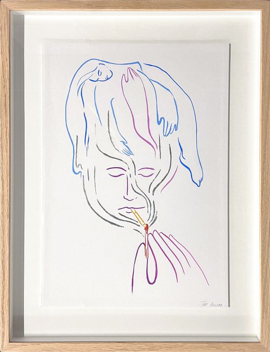 Paris At Night Jacques Prevert by Tess Dumon contemporary artwork Works on Paper