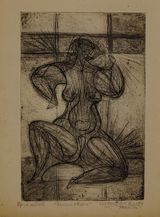Reclining Figure by Krishna Reddy contemporary artwork print