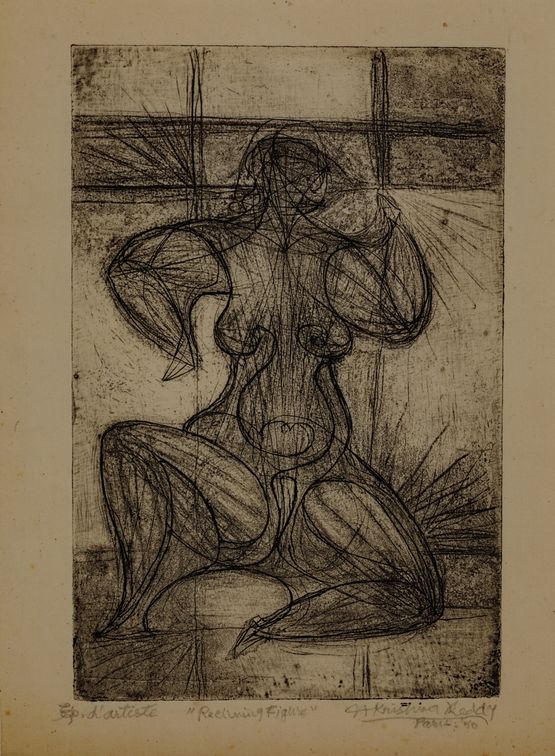 Reclining Figure by Krishna Reddy contemporary artwork Print