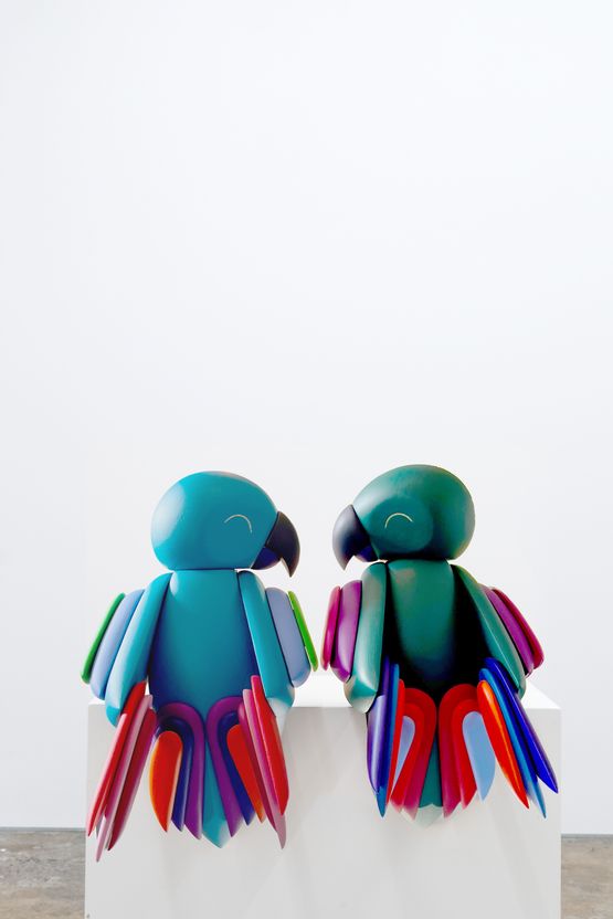Turquoise Parrots by Emily Floyd contemporary artwork Sculpture